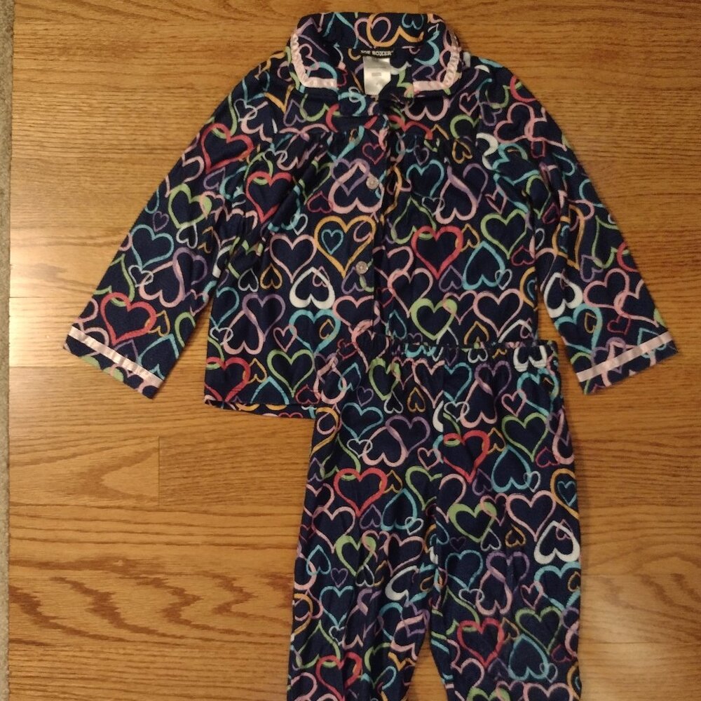 4T | Neon Heart Pajama Set | Joe Boxer